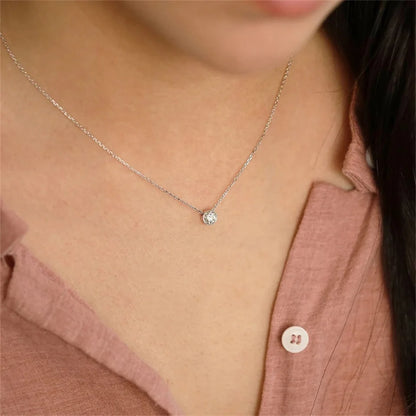 Modessie Stainless Steel Charm Rhinestone Necklace Pendant Fashion 12 Colors Birthstone For Jewelry Making Women DIY Accessories