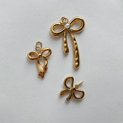 Modessie Stainless Steel Bow Charm Pendant for DIY Handmade Necklaces, Bracelets and Jewelry Making