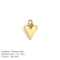 Modessie New Fashion Three-dimensional Tassel Heart Charm Pendant Stainless Steel Gold-Plated Necklace Homemade Accessories