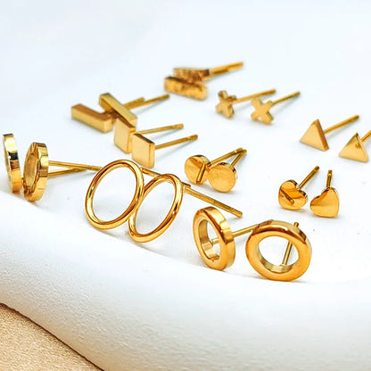 Modessie Girls Stainless Steel Stud Earrings for Women Office Small Round Earring Studs Minimalist Jewelry