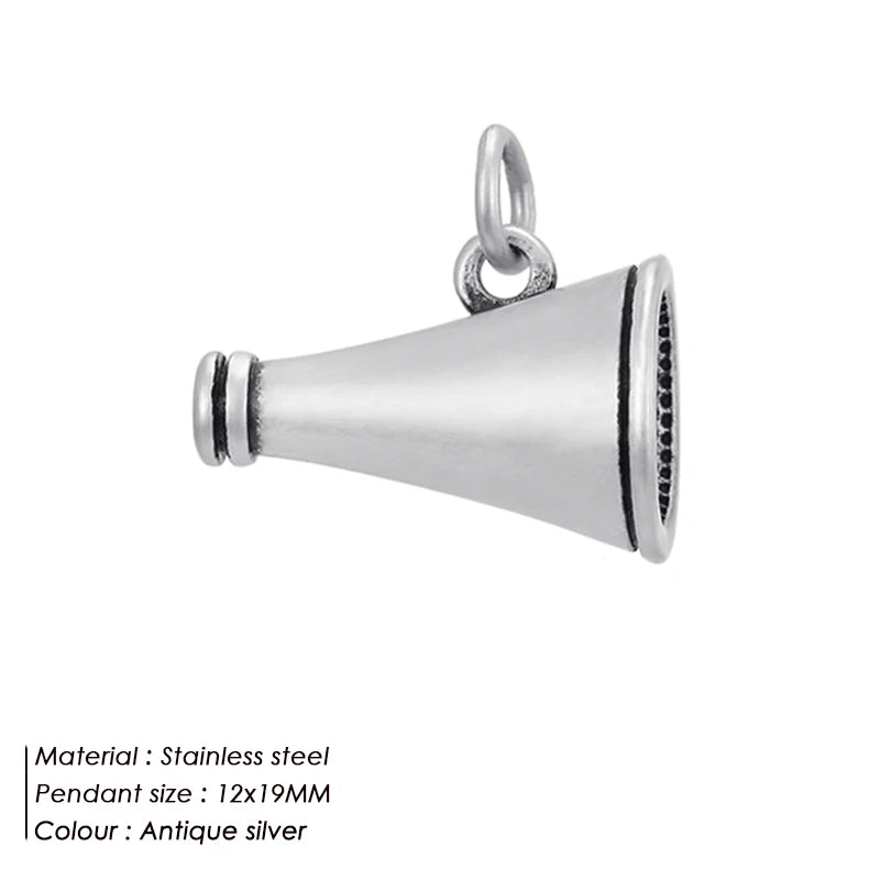 Modessie Fashion Boutique Jewelry Couple Silver Plated Small Pendant Simple Design Stainless Steel Accessories