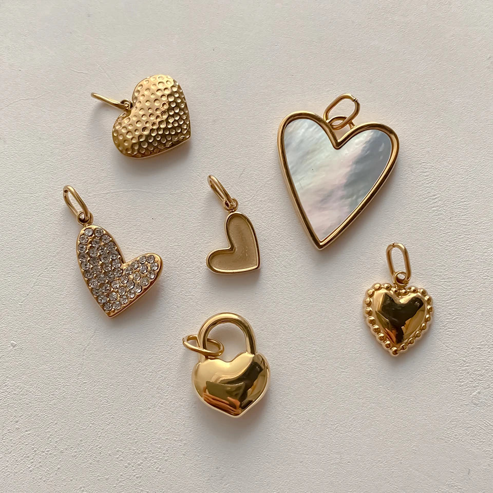 Modessie Bohemian Heart Charm Diy Earrings Bracelets Necklace Accessories  Making  Stainless Steel Jewelry