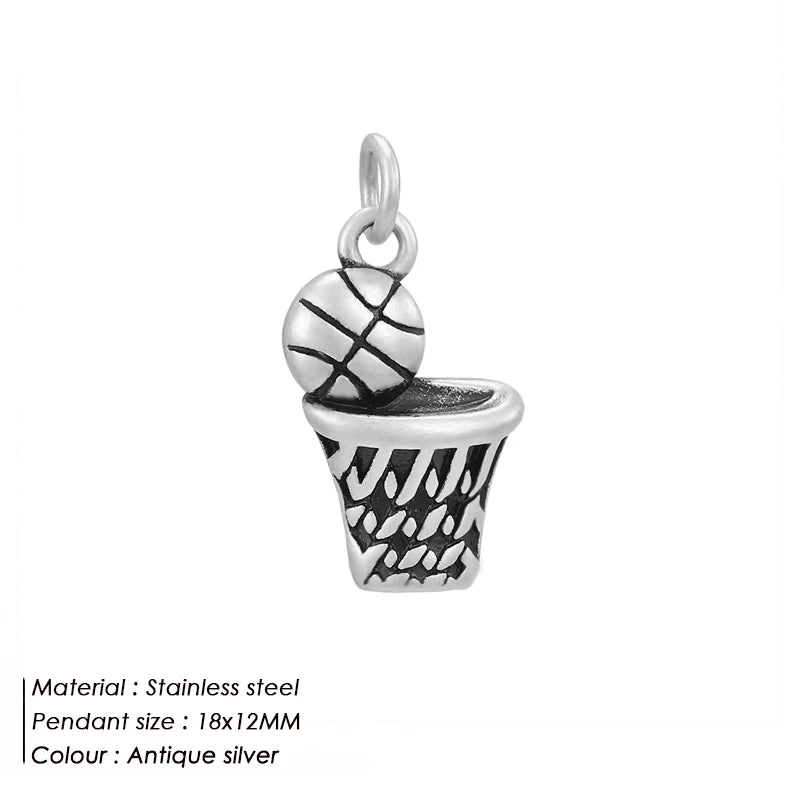 Modessie Fashion Boutique Jewelry Couple Silver Plated Small Pendant Simple Design Stainless Steel Accessories