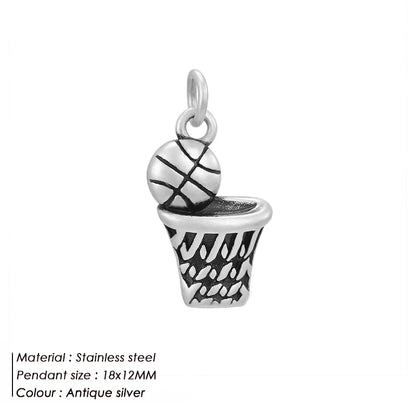 Modessie Fashion Boutique Jewelry Couple Silver Plated Small Pendant Simple Design Stainless Steel Accessories