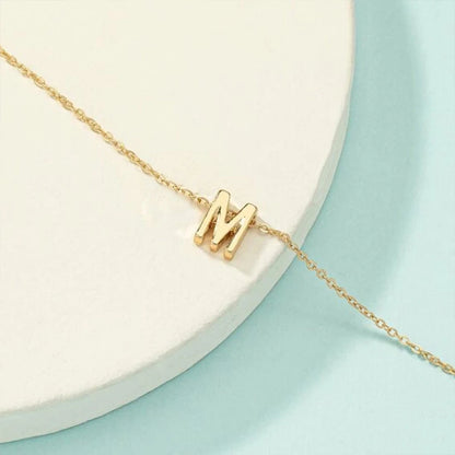 Modessie Personalized Alphabet Bracelet Stainless Steel Jewelry Simple Gold-Plated Accessories Girls Anniversary Gift