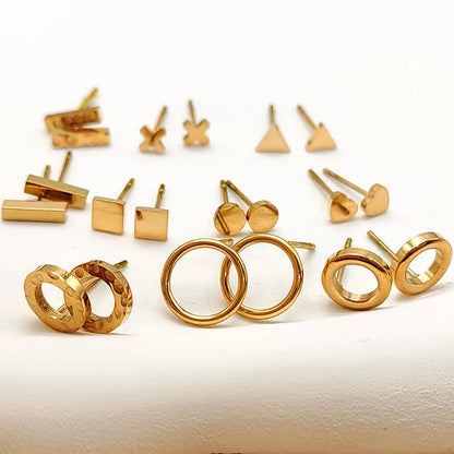 Modessie Girls Stainless Steel Stud Earrings for Women Office Small Round Earring Studs Minimalist Jewelry