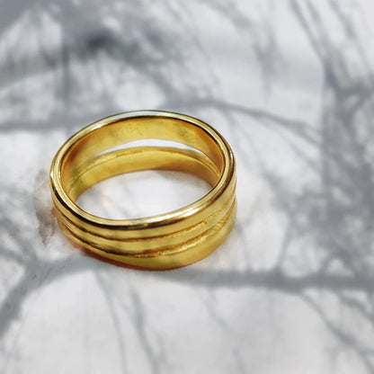 Modessie  Gold Color /Silver Color Geometric Multi-layer Line Ring for Women Elegant Jewelry