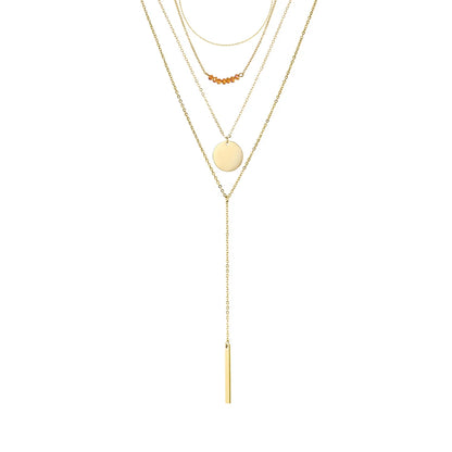 Modessie Multi Layered Choker Necklace for Women Stainless Steel Necklace Women Statement Pendant Necklace Jewelry 4 Pcs