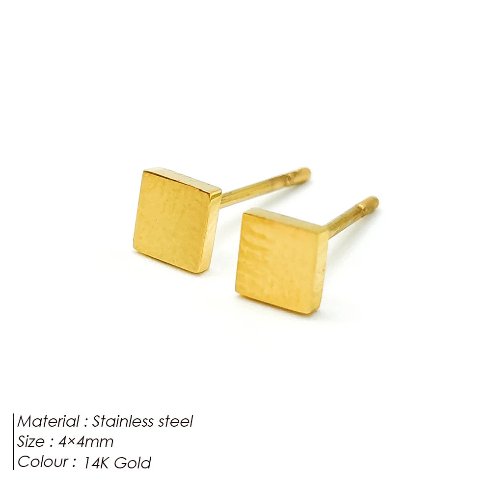 Modessie Girls Stainless Steel Stud Earrings for Women Office Small Round Earring Studs Minimalist Jewelry