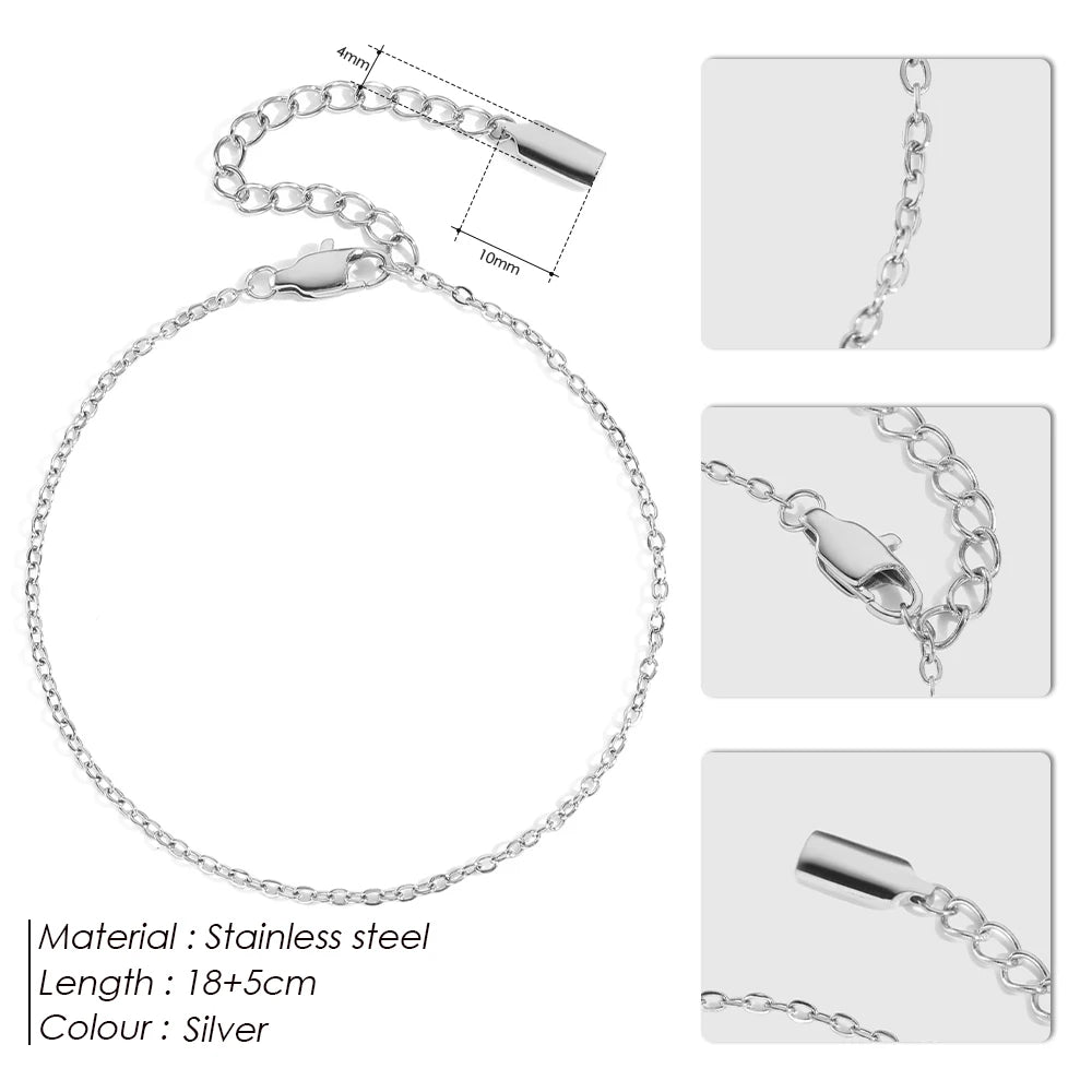 Modessie High Quality Gold-Plated Stainless Steel Fine Chain Anklet Adjustable Classic Upgrade Lobster Buckle Jewelry
