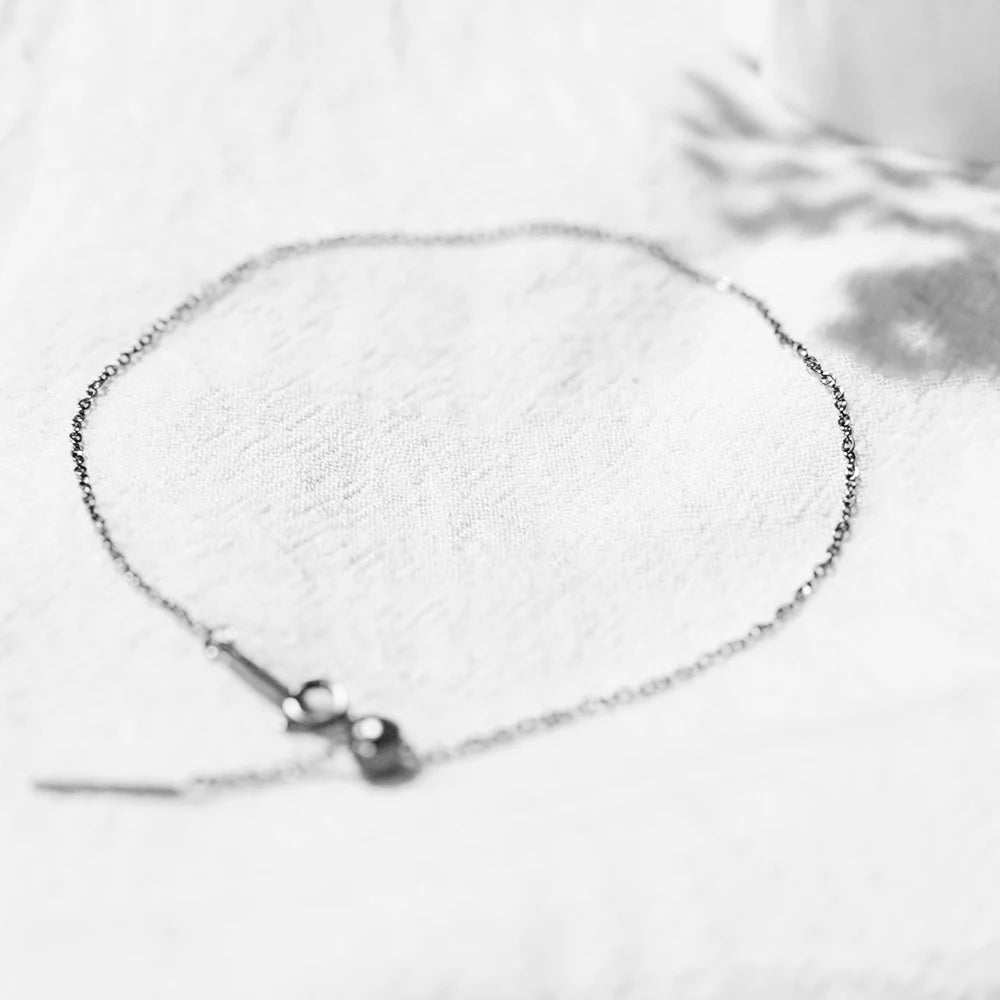 Modessie Silver Color Stainless Steel Anklet Adjustable Simple Chain Women's Fashion Gift 23CM  Dainty Chain  Anklet