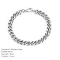 Modessie Silver Color Bracelets Men/ Women  Bracelet Classic Stainless Steel 4MM/6MM/8MM Trendy  Cuban Chain Bracelets