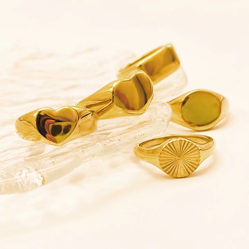 Modessie Women’s Stainless Steel Ring – Gold or Silver Plated, Waterproof, Tarnish-Resistant, Fashion Jewelry