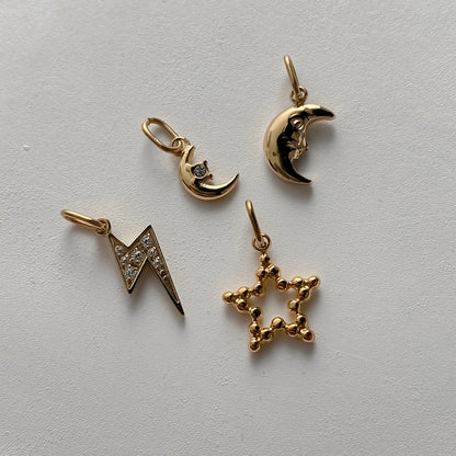 Modessie Star Sun Pendant Charms for Earrings Necklace Making Supplies Stainless Steel Gold-Plated  Diy