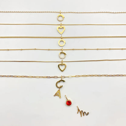 Modessie Stainless Steel Round Zirconia Heart Shape Mirror Polished Clasp for DIY Necklaces Bracelet Making