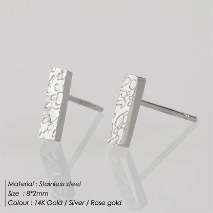 Modessie Trendy Small Geometric Stud Earrings for Women Cool Tiny Stainless Steel Square Earrings Fashion Jewelry