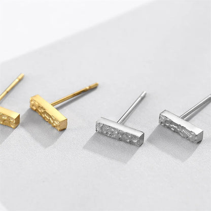 Modessie Trendy Small Geometric Stud Earrings for Women Cool Tiny Stainless Steel Square Earrings Fashion Jewelry