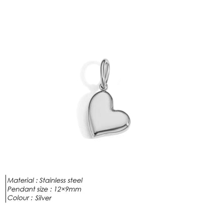 Modessie New Fashion Three-dimensional Tassel Heart Charm Pendant Stainless Steel Gold-Plated Necklace Homemade Accessories