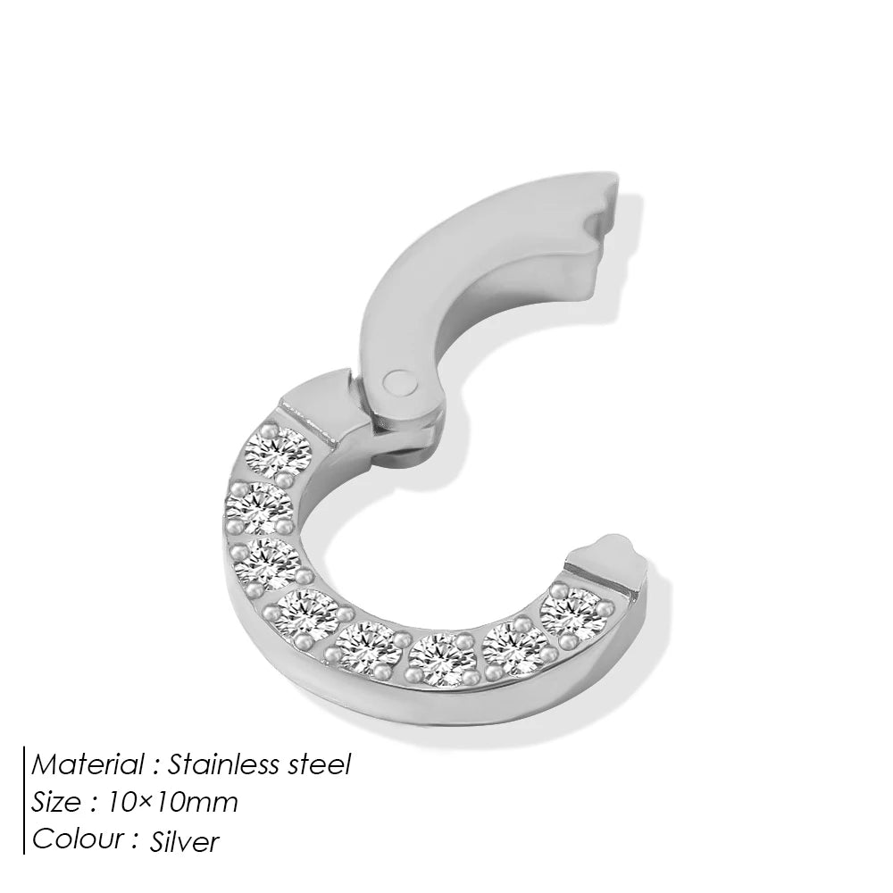 Modessie Stainless Steel Polished Design Round Cutout Clasp for DIY Bracelet Necklace Jewelry Making