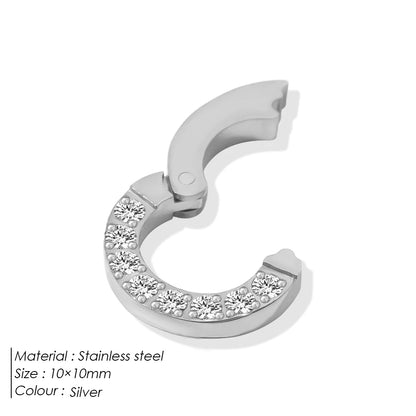 Modessie Stainless Steel Polished Design Round Cutout Clasp for DIY Bracelet Necklace Jewelry Making