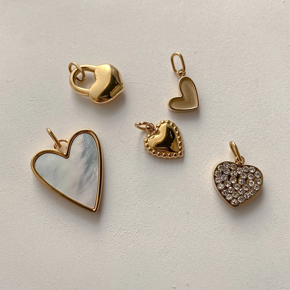 Modessie Bohemian Heart Charm Diy Earrings Bracelets Necklace Accessories  Making  Stainless Steel Jewelry