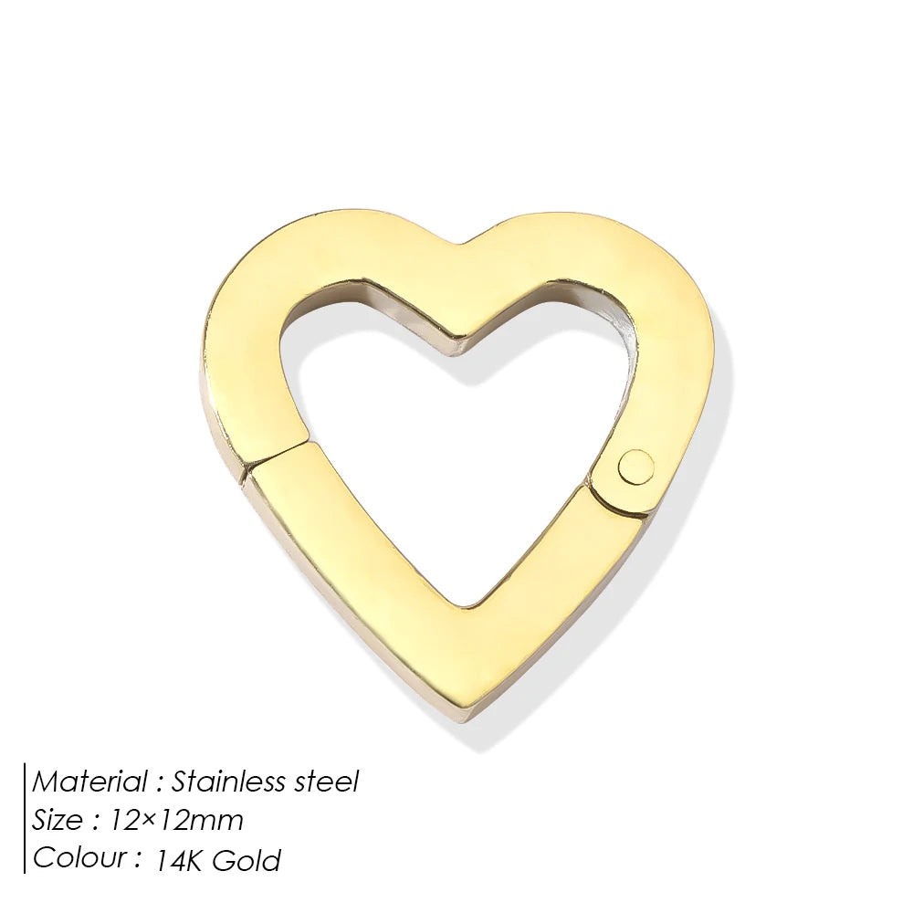 Modessie Stainless Steel Polished Design Round Cutout Clasp for DIY Bracelet Necklace Jewelry Making