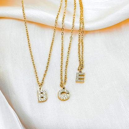 Modessie Stainless Steel Flat Snake Chain Initial Necklace Name Customized Choker Necklace Women's Jewelry