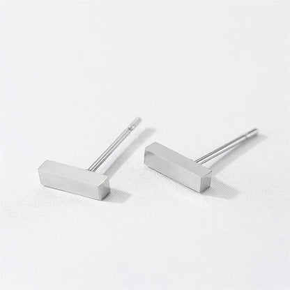 Modessie Trendy Small Geometric Stud Earrings for Women Cool Tiny Stainless Steel Square Earrings Fashion Jewelry