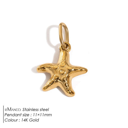 Modessie Fashion Marine Animals Charms Shell Fish Tail Hippocampus Japonicus Stainless Steel Pendants For Jewelry