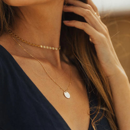 2 PCS Modessie Choker Necklace Women Not Darken Real 316L Stainless Steel Necklace for Women Chain Necklace Fashion Jewelry