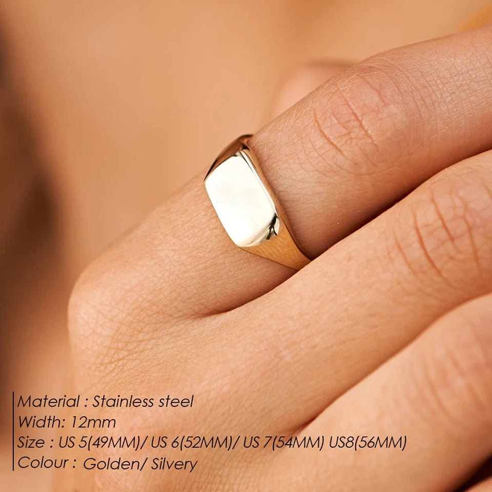 Modessie Women’s Stainless Steel Ring – Gold or Silver Plated, Waterproof, Tarnish-Resistant, Fashion Jewelry