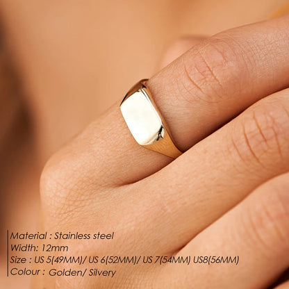 Modessie Women’s Stainless Steel Ring – Gold or Silver Plated, Waterproof, Tarnish-Resistant, Fashion Jewelry