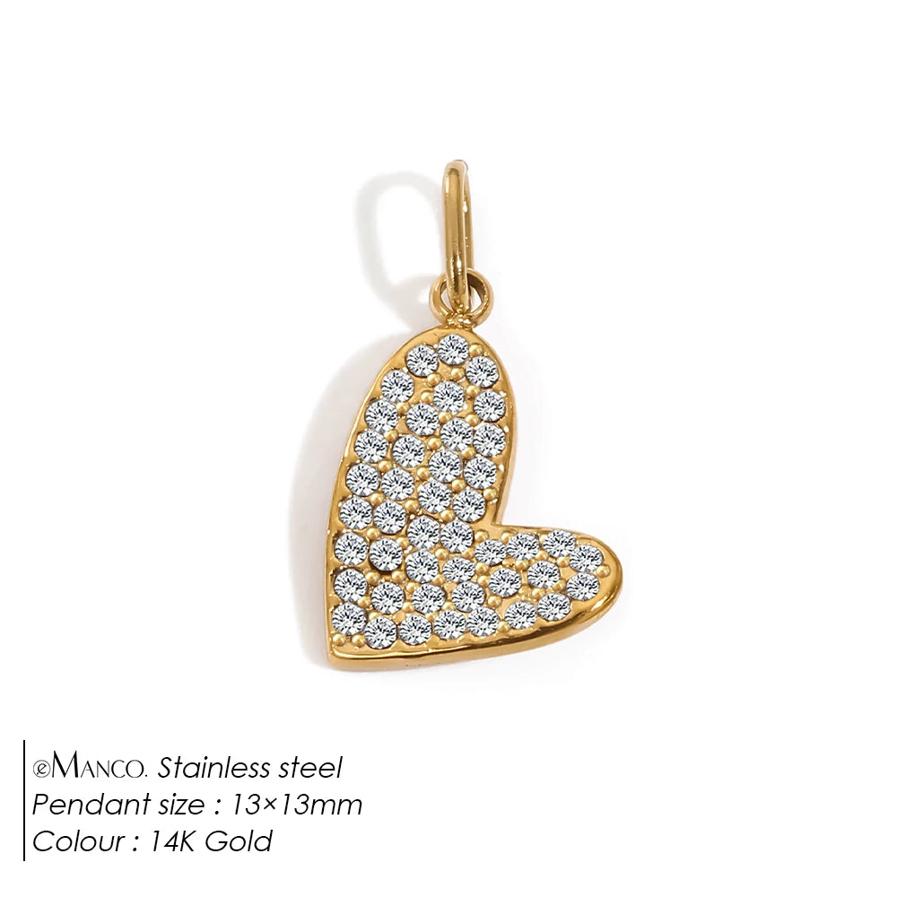 Modessie Bohemian Heart Charm Diy Earrings Bracelets Necklace Accessories  Making  Stainless Steel Jewelry