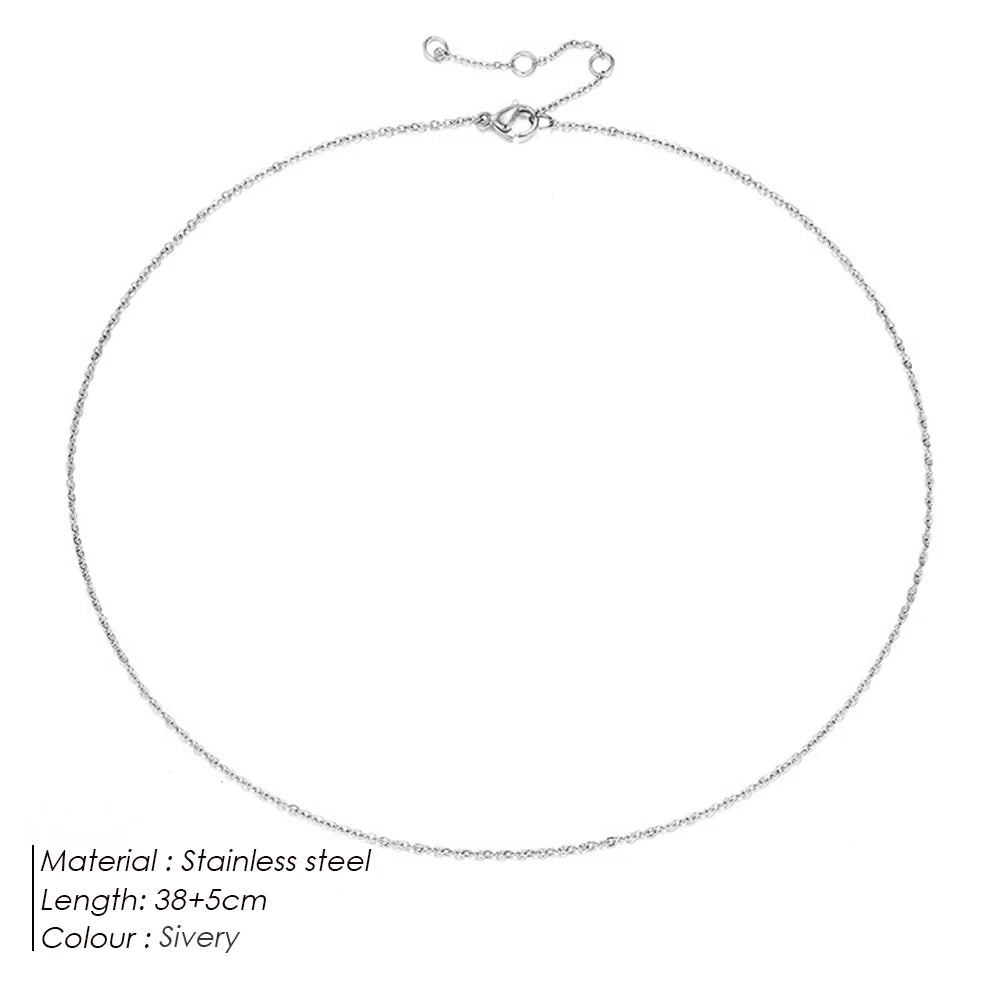 Modessie Fine Chain Necklace Stainless Steel Silver Color Plating Ladies Collar Gift Fine Jewelry