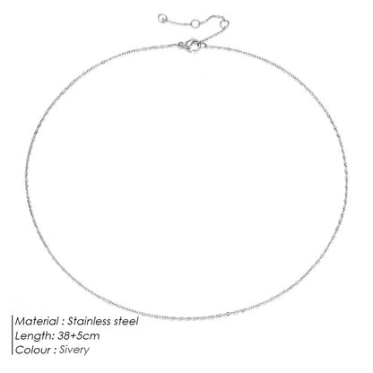 Modessie Fine Chain Necklace Stainless Steel Silver Color Plating Ladies Collar Gift Fine Jewelry