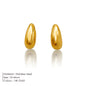 Modessie Steel color Gold color Simple Women Chunky Hoops Earrings Gift Fashion Jewelry Stainless  Round Smooth Thick Hoop