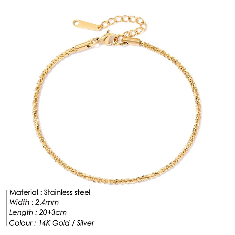 Modessie Gold/Silver Color Cauliflower Anklet Bracelet On The Leg Fashion Female Anklets Barefoot For Women Leg Chain Beach Foot Jewelry