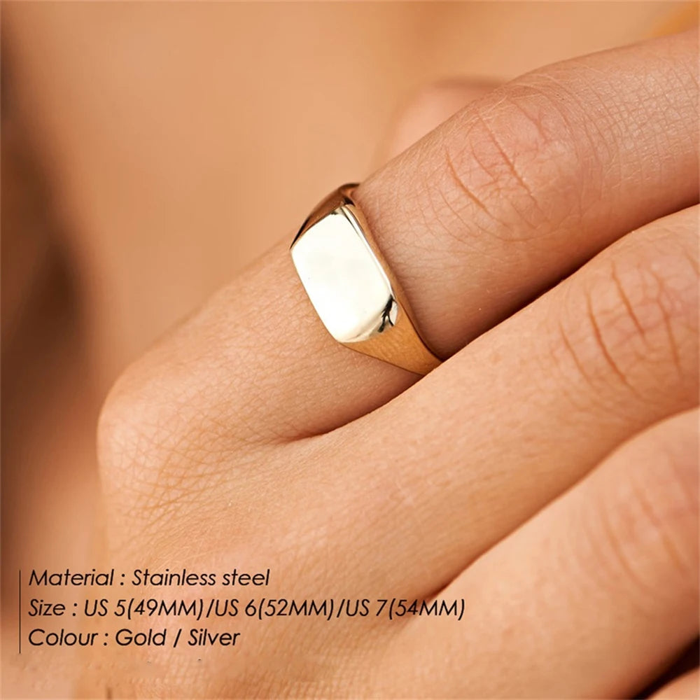 Modessie Stainless Steel Ring for Women – Hypoallergenic, Non-Tarnish, Gold or Silver Finish