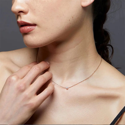 Modessie 5MM Imitation pearls Pendant Necklace for Women Choker Necklace Women Stainless Steel Necklace Fashion Jewelry