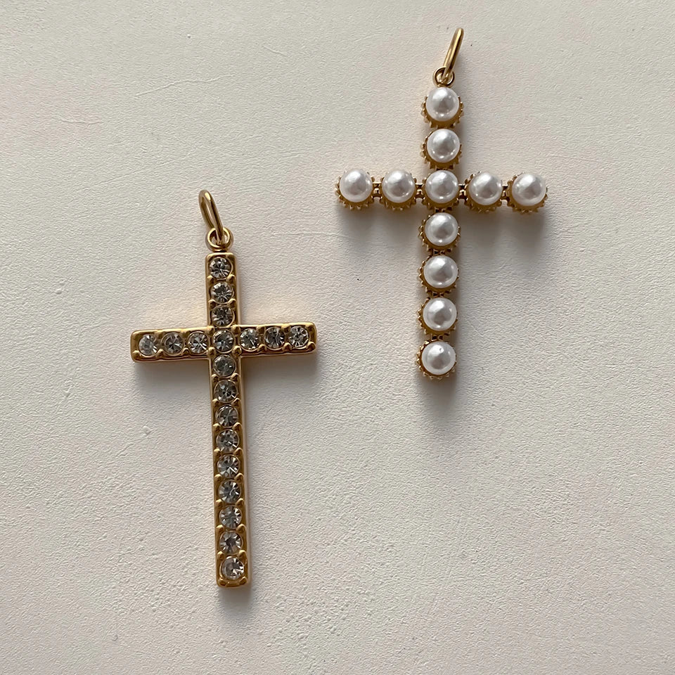 Modessie Stainless Steel Cross Charm Pendants For Bracelet Necklace Jewelry Accessories Diy Jewelry Making