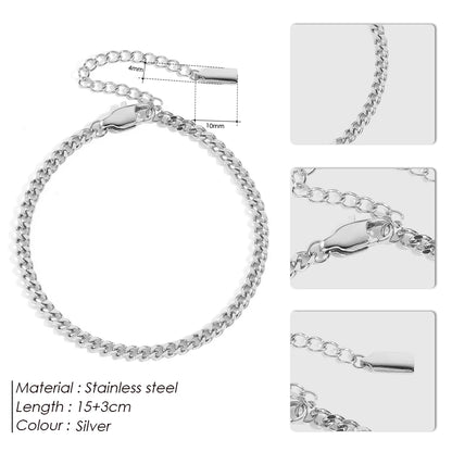 Modessie Classic Cuban Chain Gold-Plated/Silver-Plated Men's Bracelet Stainless Steel Upgraded Lobster Clasp Adjustable