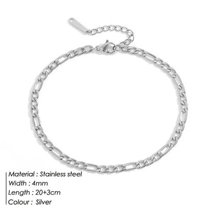 Modessie Franco Link Chain Anklets For Men Women Stainless Steel Foot Jewelry Leg Chain Ankle Cuban Chains